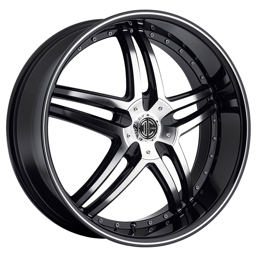 2Crave No.17 Wheel Rim 22x9 5x115/5x120 ET+15mm 74.10mm Glossy Black/ Machined Face/ Chrome Lip