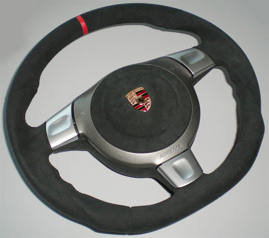 Agency Power Sport Steering Wheel Round Airbag Full Alcantara Porsche 997 987 05-09