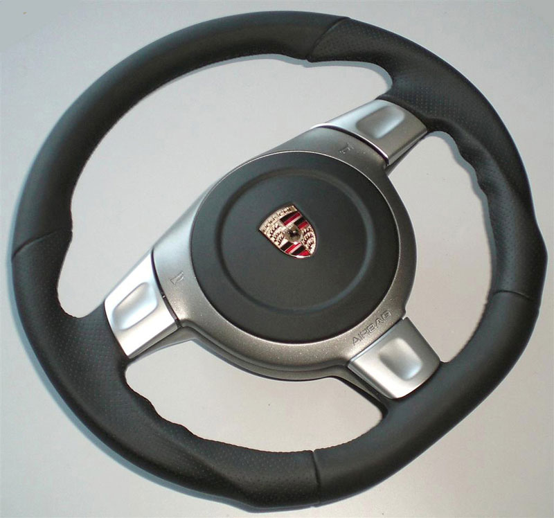 Agency Power Sport Steering Wheel Round Airbag Leather Porsche 997 987 05-09