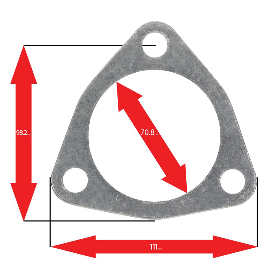 Apexi Triangle Muffler/Downpipe Gasket, 3-Bolt (Nissan) Turbo PCD98.2mm D-70.8mm
