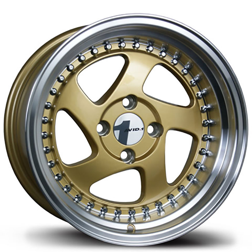 AVID1 AV 19 Wheel Rim 16x8 4x100 ET25 73.1 Gold/Polished Lip
