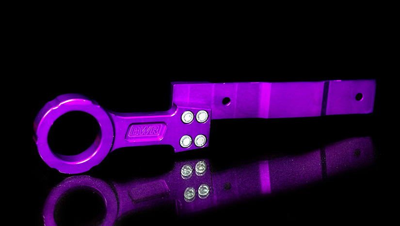 Blackworks Racing Mitsubishi EVO X 08-15 Billet Rear Tow Hook - Purple