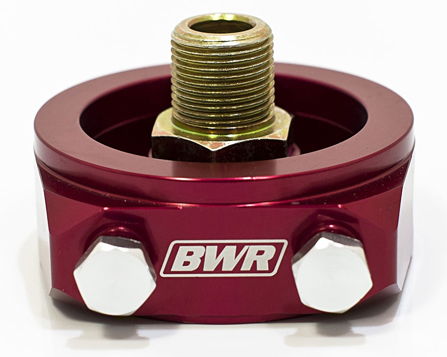 Blackworks Racing Oil Filter Adapter: Honda/Acura (Red)