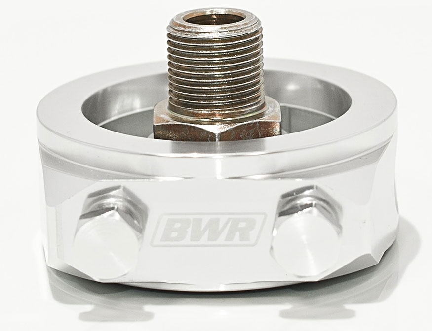 Blackworks Racing Oil Filter Adapter: Honda/Acura (Silver)