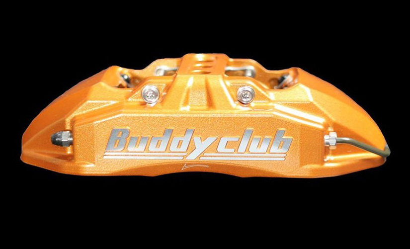 Buddy Club Racing Spec 4pot Brake Caliper -Imola Orange (Forward)