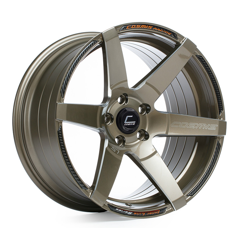 Cosmis Racing S1 Wheel Rim 18x10.5 5x114.3 ET5 Bronze w/ Milled Spokes 