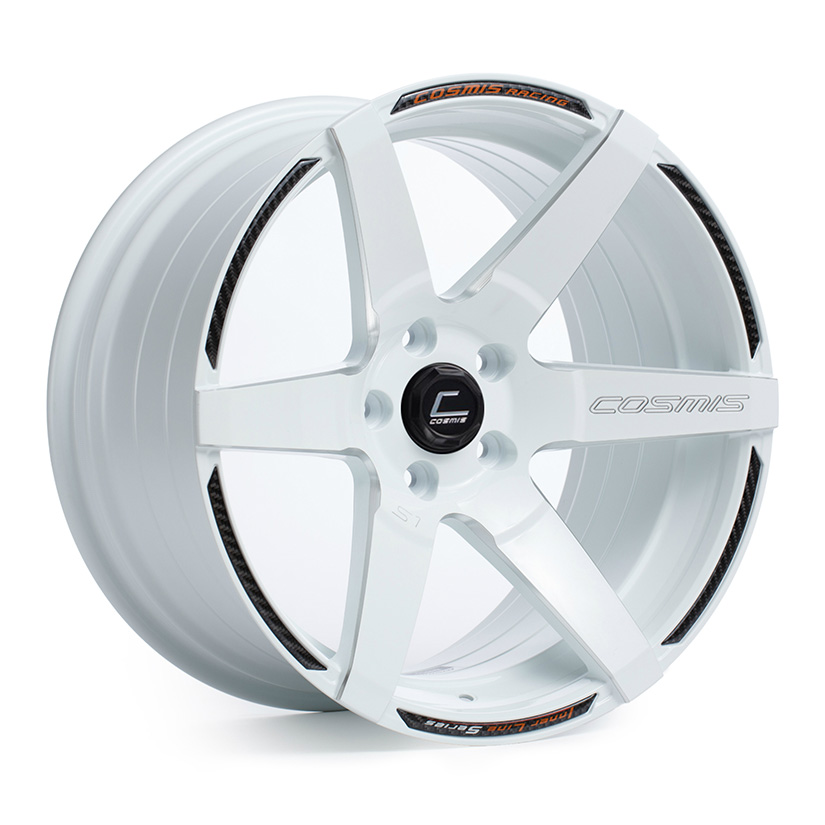 Cosmis Racing S1 Wheel Rim 18x10.5 5x114.3 ET5 White w/ Milled Spokes 