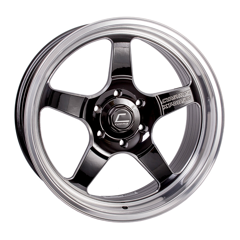 Cosmis Racing XT005R Wheel Rim 18x9 5x100 ET25 Black w/ Machined Lip 