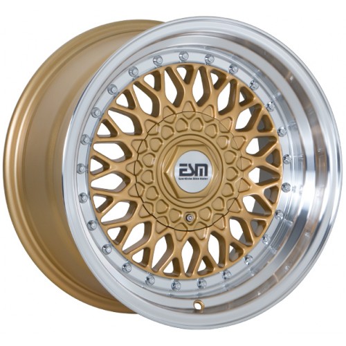 ESM 002R Wheel Rim 16x9 5X100 ET15 57.1 Gold/ Machined Lip