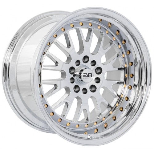 ESM 007 Wheel Rim 18x9.5 5x114/120 ET40 74.1 Full Platinum/ Gold Rivets
