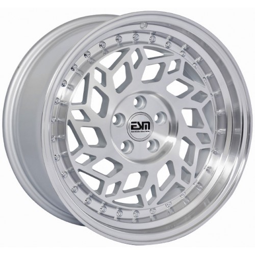 ESM 019  Wheel Rim 17x8 4x100 ET20 57.1 Silver/ Machined Lip