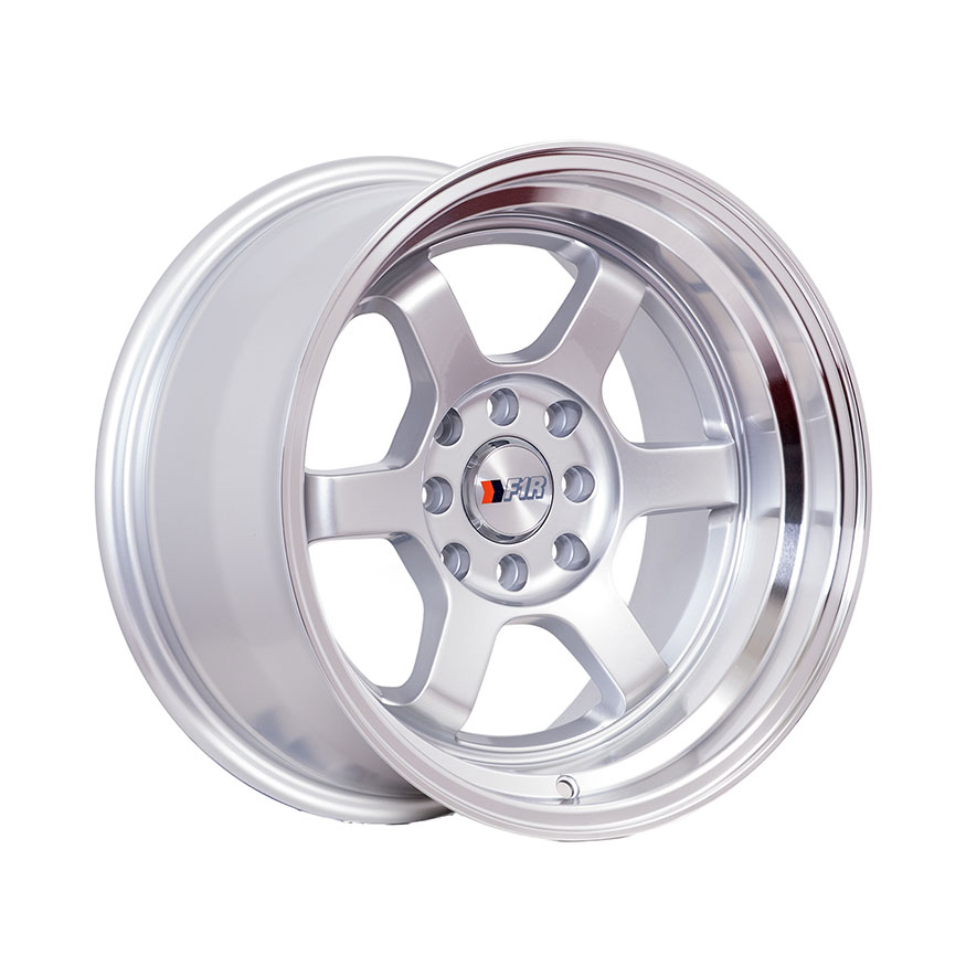 F1R F05 Wheel Rim 15x8 4x100 ET0  Silver/Polish Lip