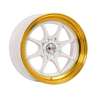 F1R F03 Wheel Rim 15x8 4x100 ET25  White/Gold Lip