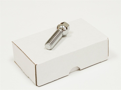 Ichiba Wheel Bolt Audi 14X1.5 65mm thread length Tapered Seat Silver