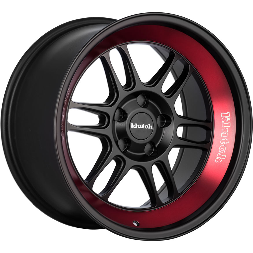 Klutch ML1 Wheel Rim 18x8 5x112-120 ET10-35 73.1 Matte Black/Red Stripe