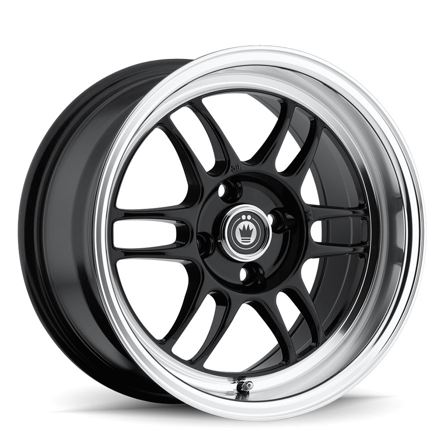 KONIG Wideopen Wheel Rim 15x8 4x100 ET20 73.1 Gloss Black Machine Lip
