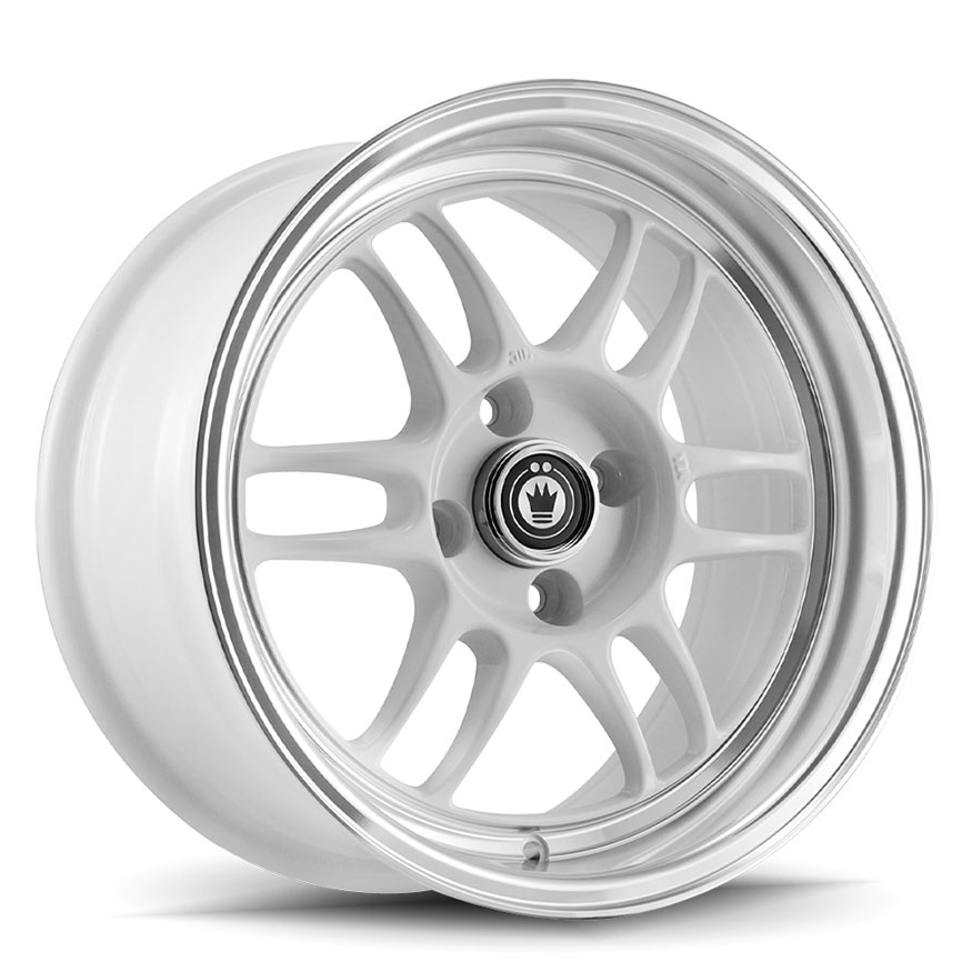 KONIG Wideopen Wheel Rim 15x8 4x100 ET20 73.1 White Machine Lip