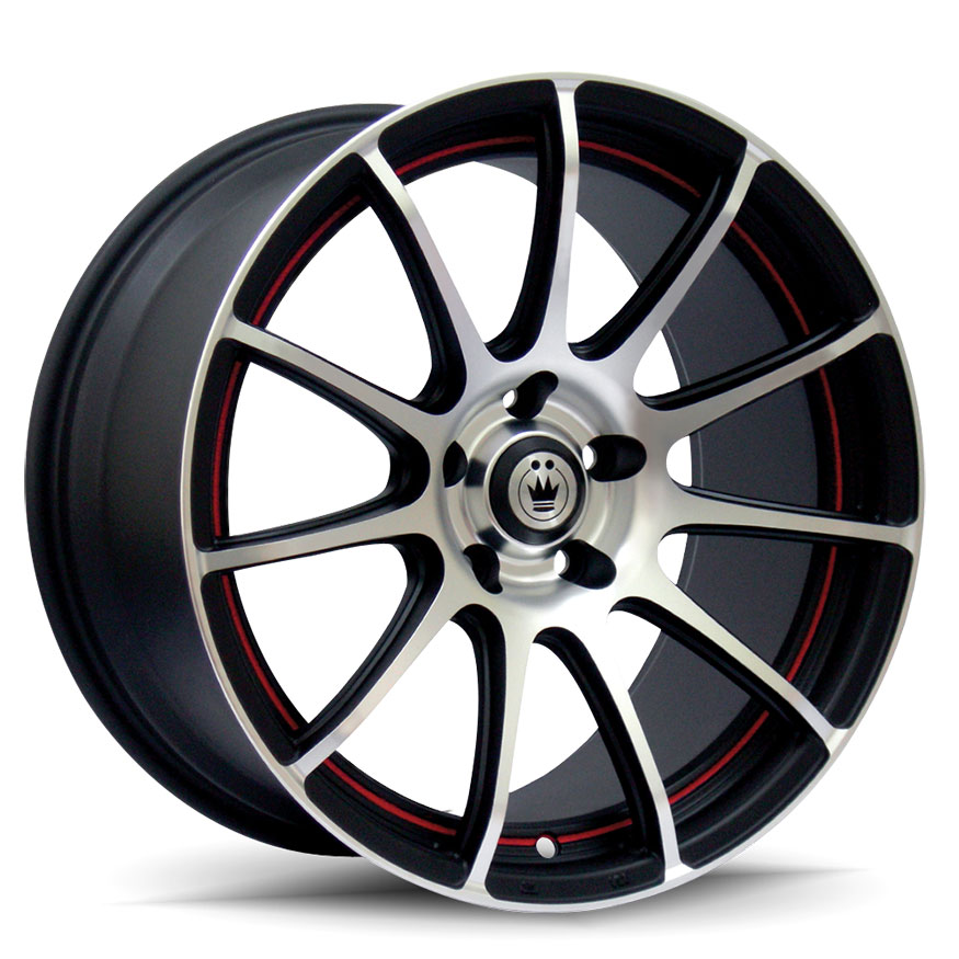 KONIG Z IN Wheel Rim 16x7 5x110/115 ET40 73.1 Matte Black Machine Face Red Undercut