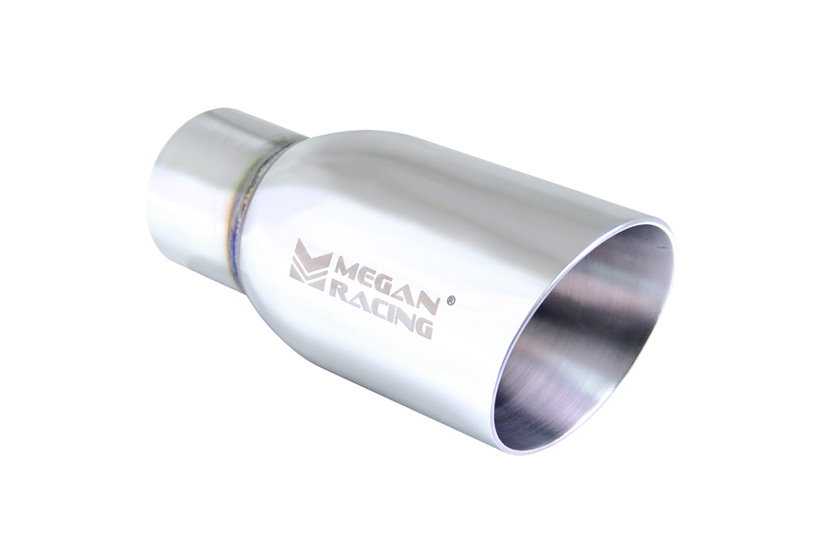 Megan Racing Muffler Universal Stainless Steel Chrome 3.5 Inch Tip (2.5 inch pipping)