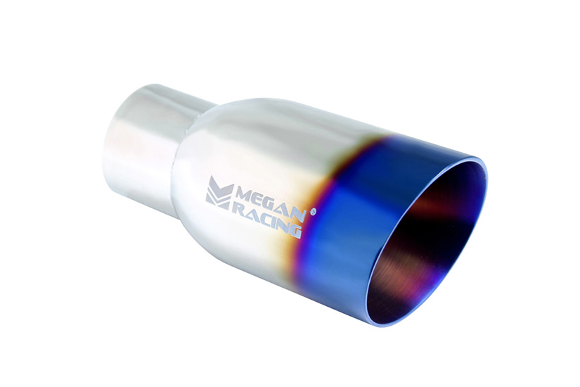 Megan Racing Muffler Universal Burnt Roll 3.5 Inch Tip (2.5 inch pipping)