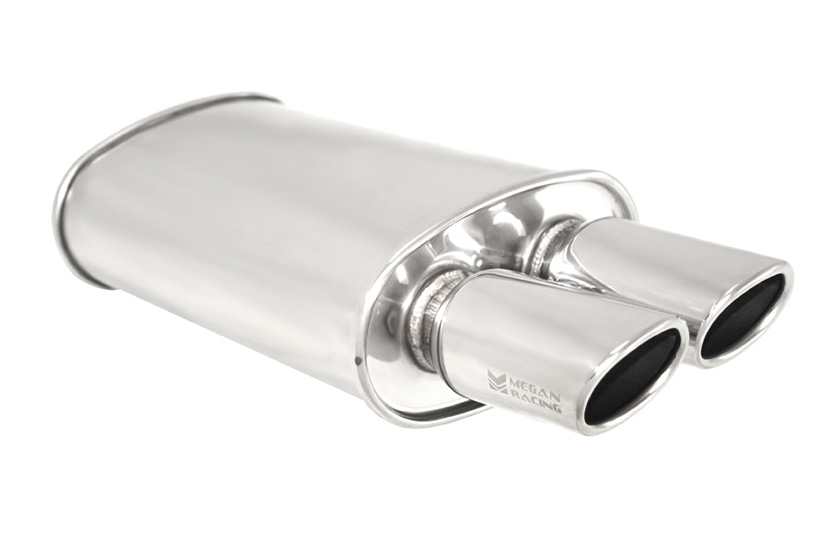 Megan Racing O-VA Muffler (Dual Oval Tips)