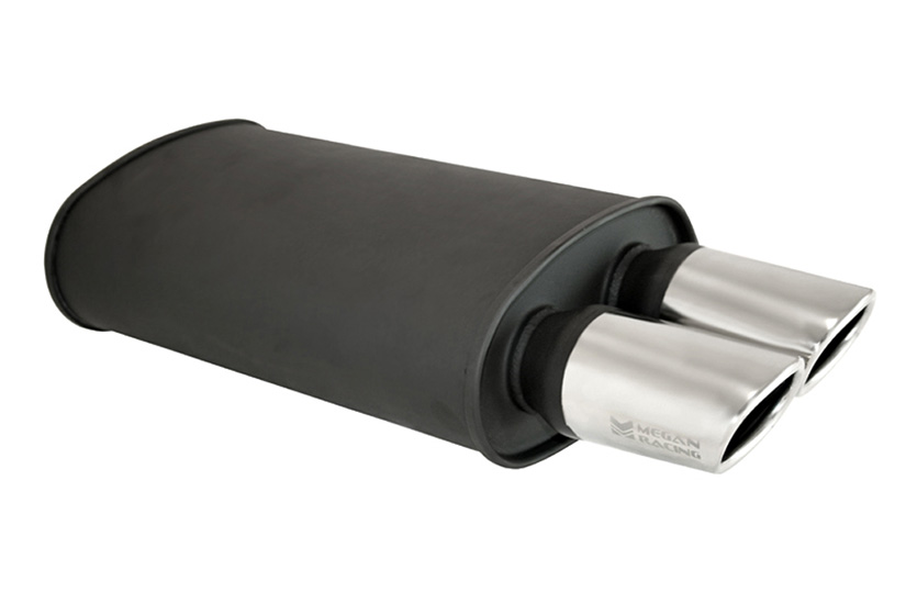 Megan Racing O-VA Muffler Black (Dual Oval Tips)
