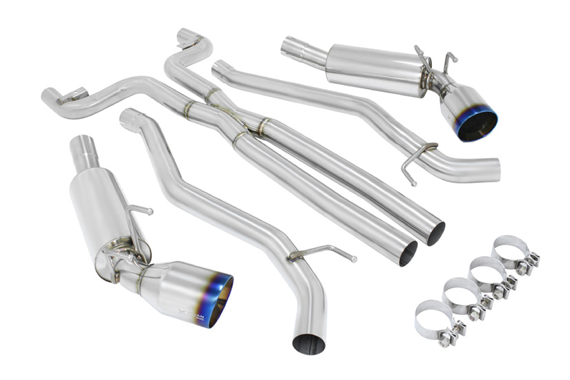 Megan Racing Catback Exhaust OE-RS Chevrolet Camaro SS 2010-13 6.2L V8 Burnt Roll Tips