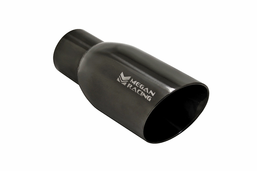 Megan Racing Muffler Universal Black Chrome 3.5 Inch Tip (2.5 inch pipping)