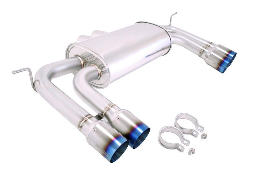 Megan Racing Axle Back Exhaust BMW X5M 2010-13, X6M 2010-14 Titanium Blue Tips (Do not fit regular X5)