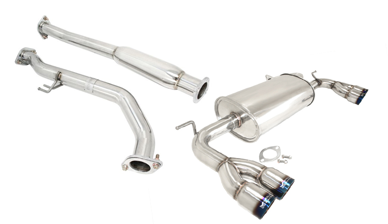Megan Racing Catback Exhaust Turbo Type Hyundai Genesis Coupe 2010+ 2.0 Turbo Burnt Roll Tips