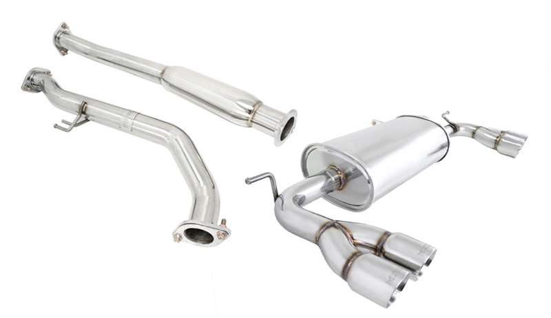Megan Racing Catback Exhaust Turbo Type Hyundai Genesis Coupe 2010+ 2.0 Turbo Stainless Roll Tips