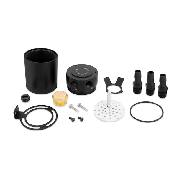 Mishimoto Compact Baffled Oil Catch Can, 3-Port Black 