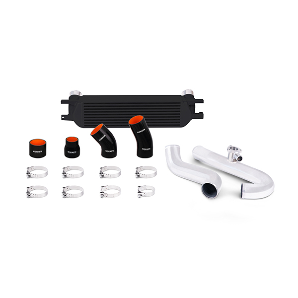 Mishimoto Ford Mustang EcoBoost Performance Intercooler Kit, 2015+ Polished Pipes Black Intercooler