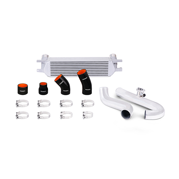 Mishimoto Ford Mustang EcoBoost Performance Intercooler Kit, 2015+ Polished Pipes Silver Intercooler