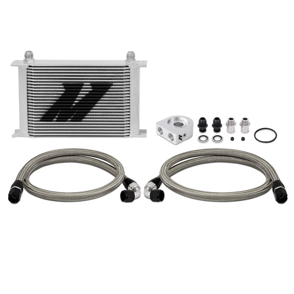 Mishimoto Universal Oil Cooler Kit, 25-Row Silver Non-Thermostatic 