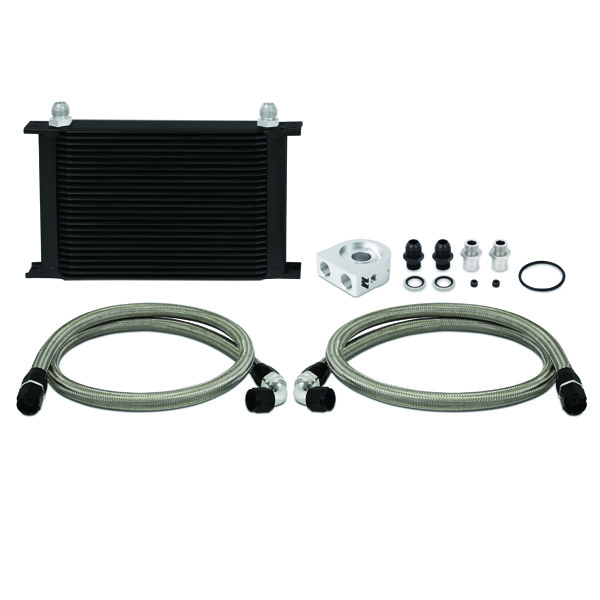 Mishimoto Universal Oil Cooler Kit, 25-Row Black Non-Thermostatic