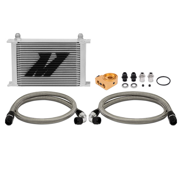 Mishimoto Universal Oil Cooler Kit, 25-Row Silver Thermostatic 