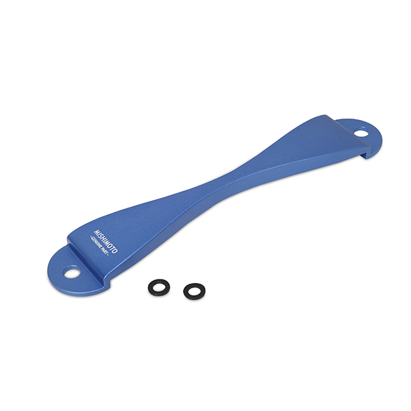 Mishimoto Subaru CNC Battery Tie-Down Blue