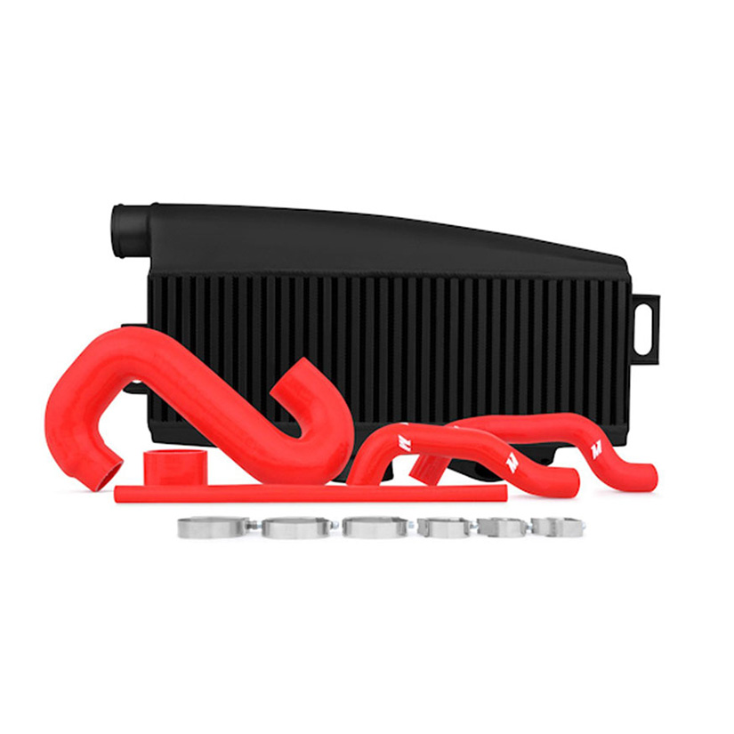 Mishimoto Subaru WRX/STI Performance Top-Mount Intercooler Kit, 2002–2007 Black Cooler, Red Hoses 