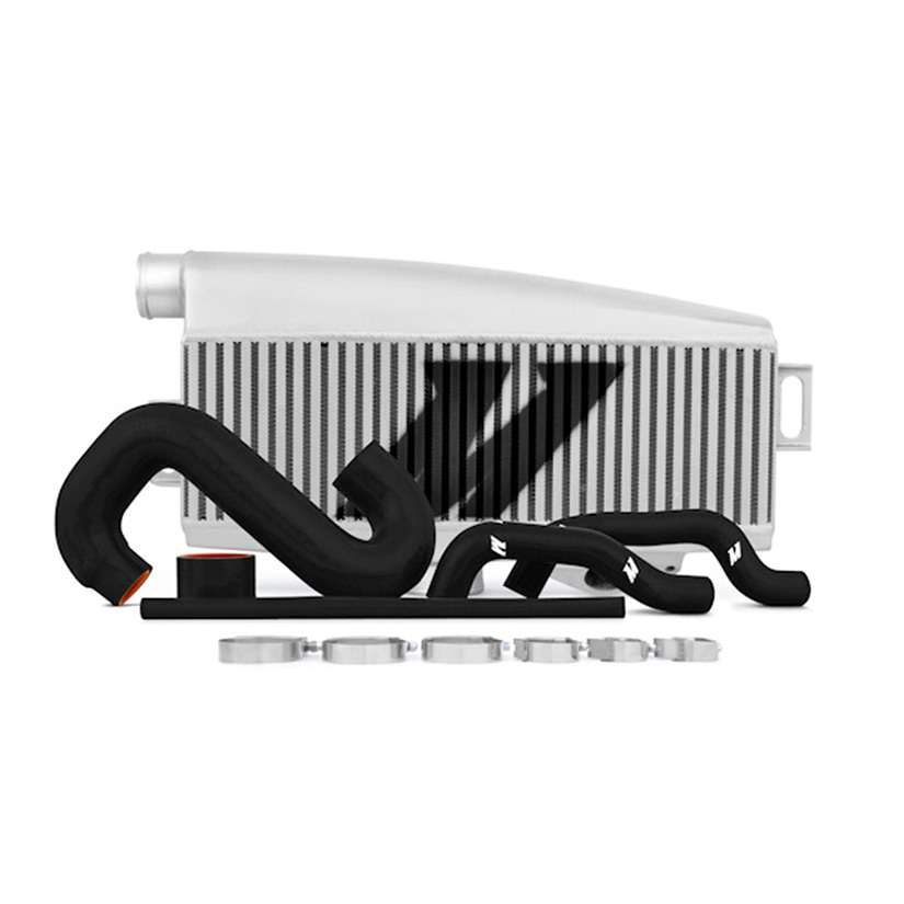 Mishimoto Subaru WRX/STI Performance Top-Mount Intercooler Kit, 2002–2007 Silver Cooler, Black Hoses 