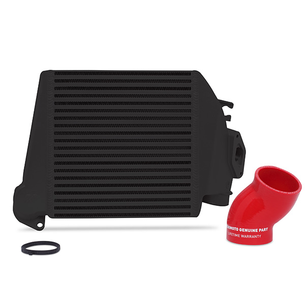 Mishimoto Subaru WRX Top-Mount Intercooler, 2008–2014 Black Cooler Red Hoses