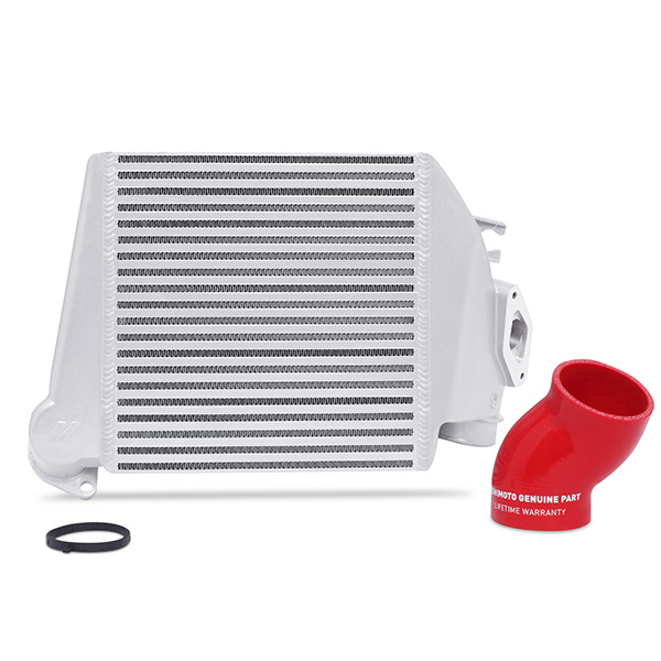 Mishimoto Subaru WRX Top-Mount Intercooler, 2008–2014 Silver Cooler Red Hoses