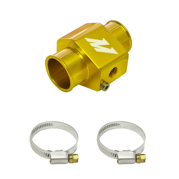 Mishimoto Water Temperature Sensor Adapter - 28mm - Black, Silver, Gold Gold 