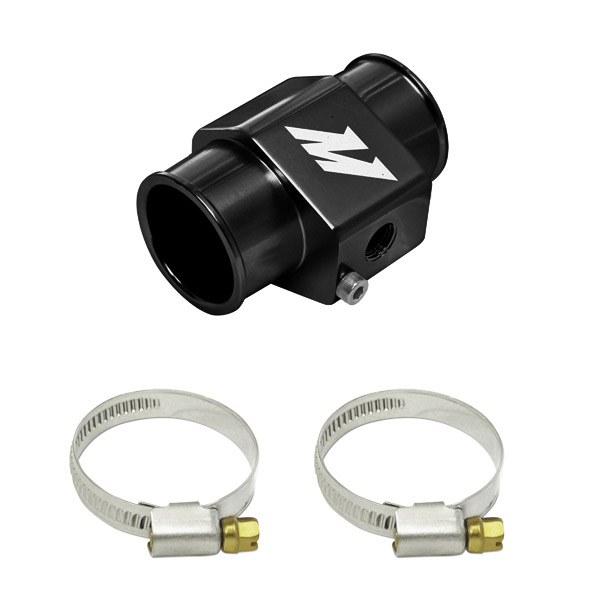 Mishimoto Water Temperature Sensor Adapter - 34mm - Black, Silver Black 