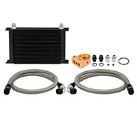 Mishimoto Universal Oil Cooler Kit, 25-Row Black Thermostatic 