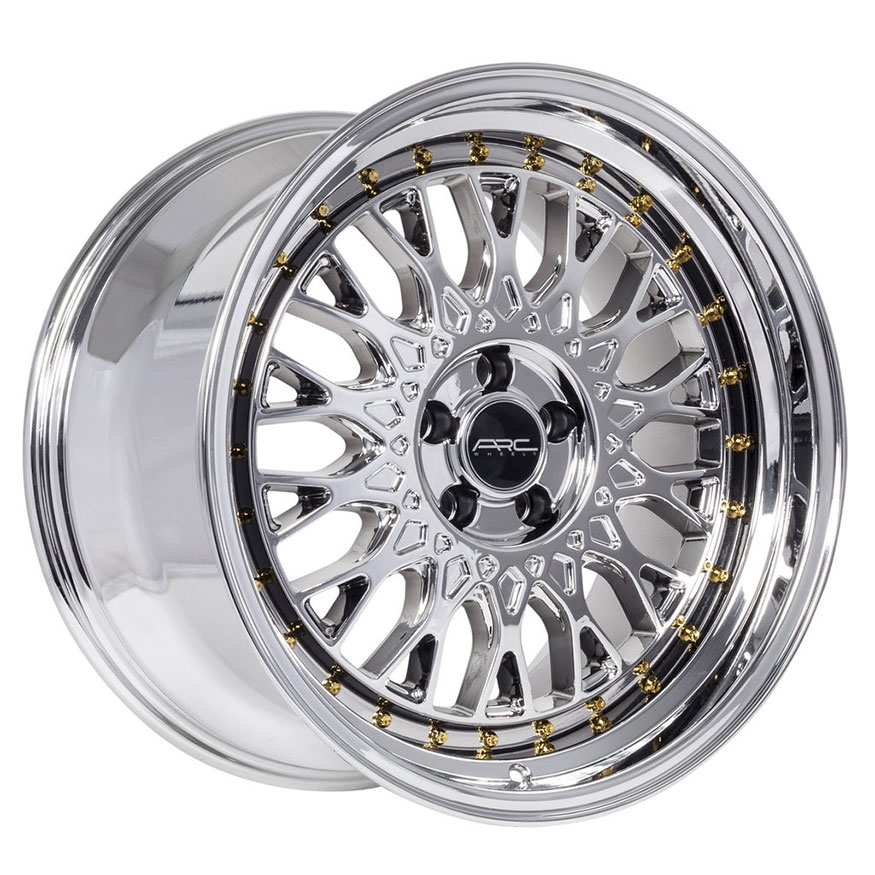 MRR AR1  Wheel Rim 17x8.5 5x100 ET30  73.1 Platinum Gold Rivets 