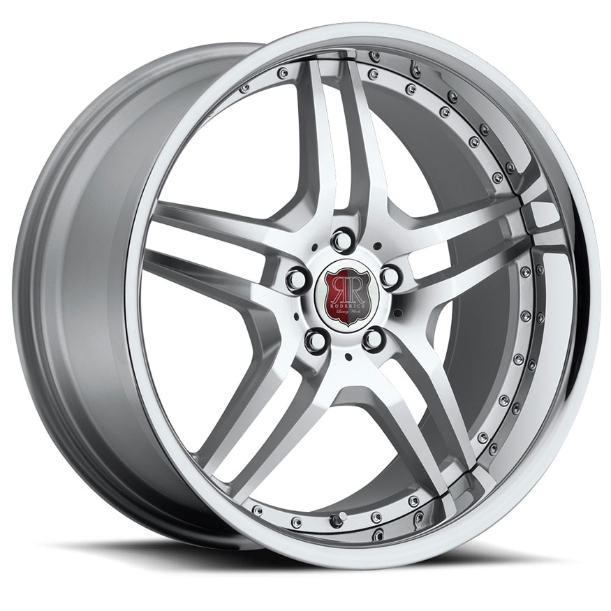 MRR RW2  Wheel Rim 19x8.5 5x112 ET32  66.6 Machined Silver with Chrome Lip