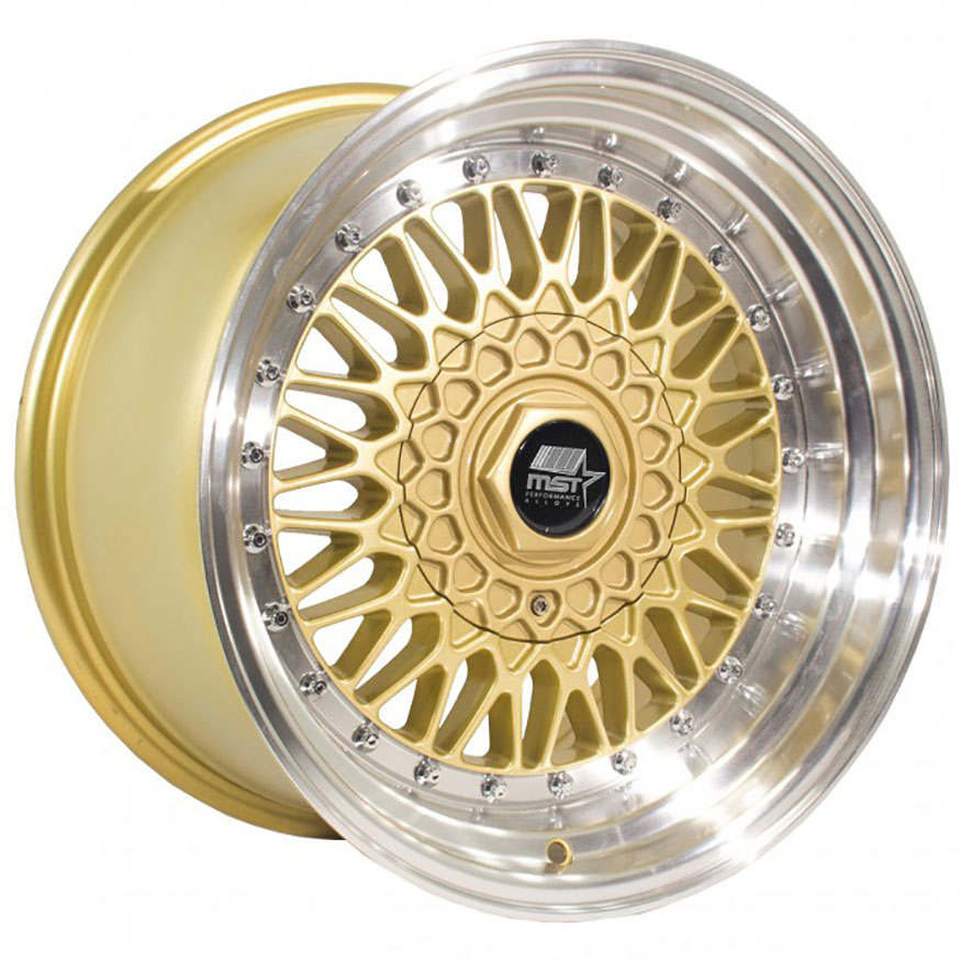 MST MT13 Wheel Rim 16x8 5x100 ET20 73.1 Gold w/Machined Lip