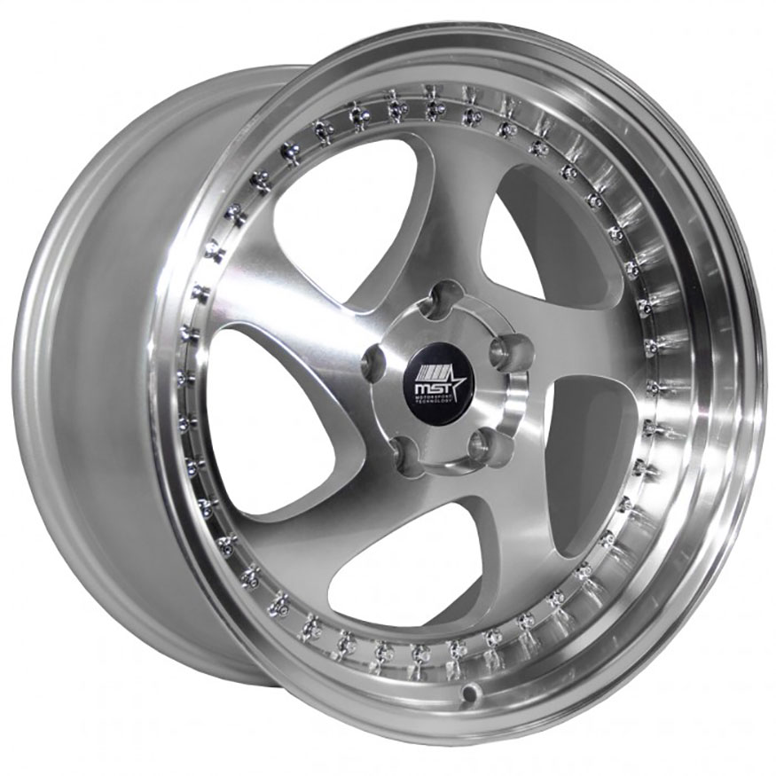 MST MT15 Wheel Rim 18x9.5 5x114.3 ET35 73.1 Silver w/Machined Face