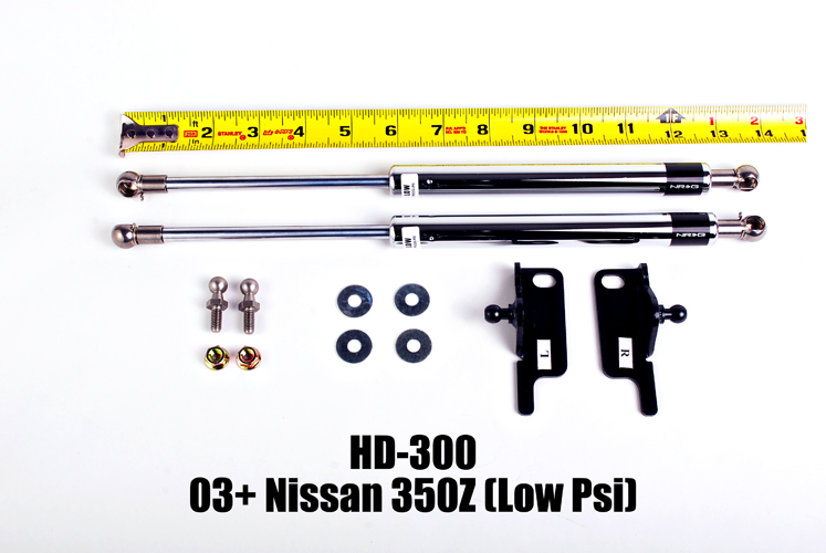 NRG Hood Damper Kit Polished 03+ Nissan 350Z/G35, 02-06 Nissan Altima